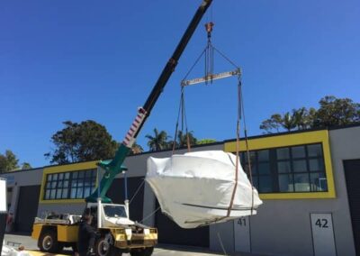 Boat relocation Mobile Crane hire Sydney boat storage