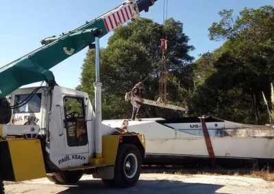 crane hire for rescue boat salvage